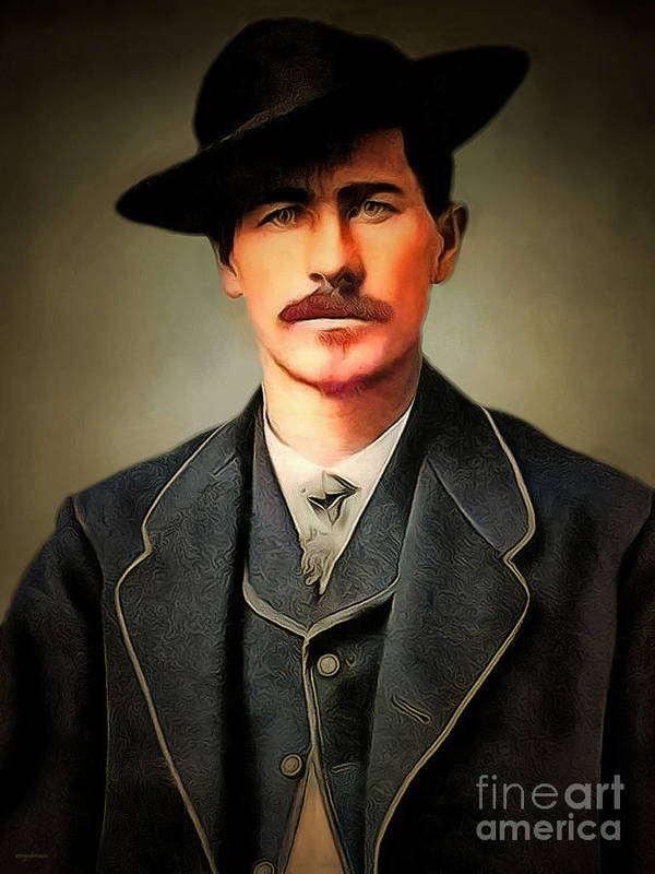 Portrait of Wyatt Earp Tombstone City Marshal 20210328 Poster by Wingsdomain Art and Photography - Fine Art America